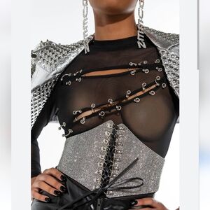 Akira Rhinestone Corset Belt